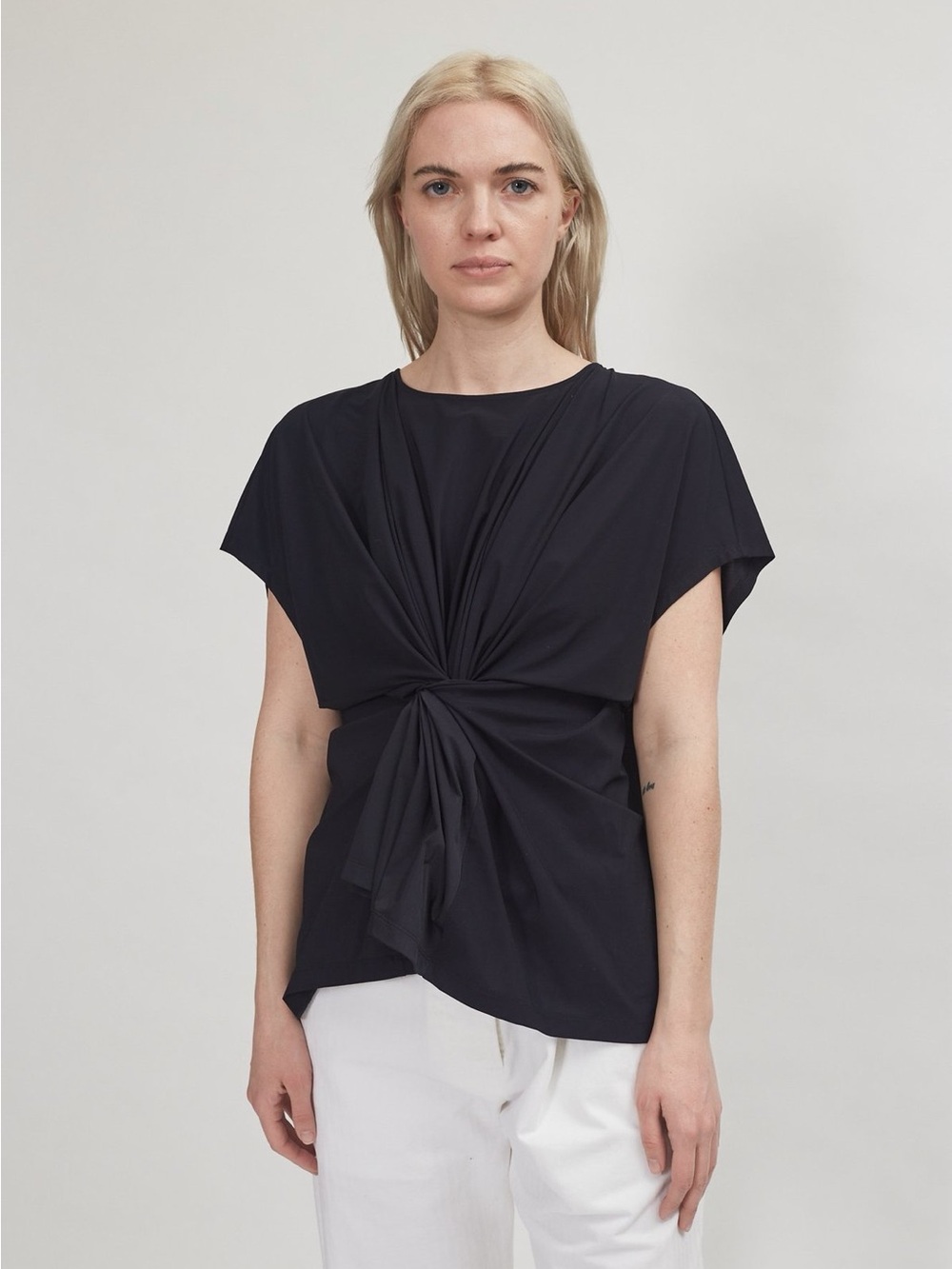MM6 Maison Margiela 6 Black Knot-Detail Blouse Top Size 40 Medium